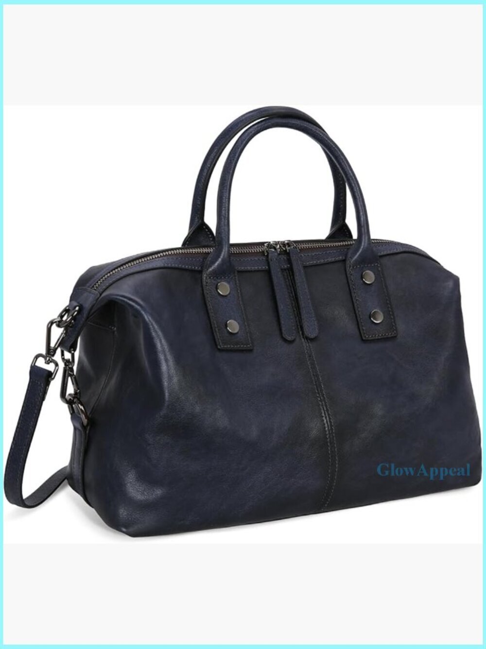 Genuine Leather Satchel Tote Bag with Adjustable Crossbody Strap Large Capacity